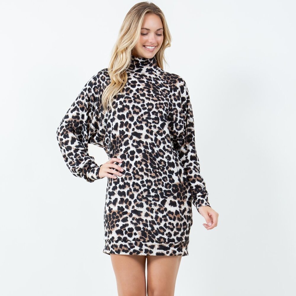 Margaret Cheetah Sweater Dress
